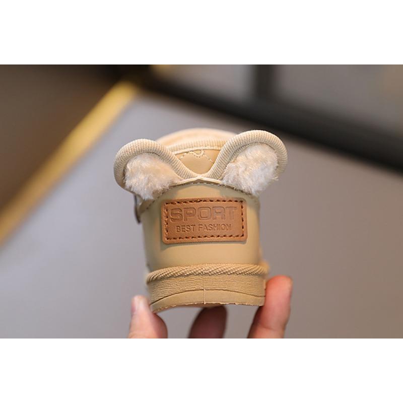 Baby Snow Boots Winter Cotton Shoes Baby Baby Toddler Shoes Baby Baby Shoes Korean Version Milk Tea Ears