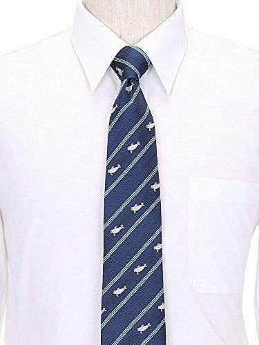 COLORATA Spotted Seal Necktie (145 X 8.5cm / Navy / Striped / 100% Silk / Jacquard Weave) Animal/Animal Gift