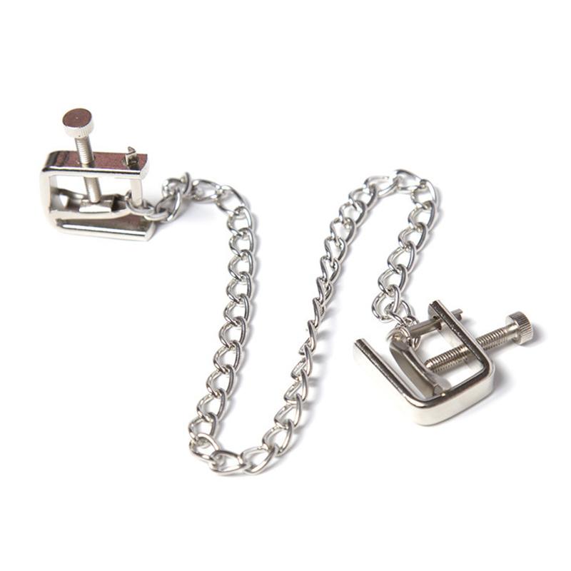 Stainless Steel Nipple Clamps Breast Clips with Chain Fetish Slave Sex Restraints Nipple Clips BDSM Bondage Sex Toys for