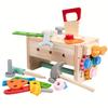 Kids Tool Set with Apron, Wooden Tool Toys for 3+Year Old Educational STEM Construction Toys Pretend Play Toys 3 4 5 Year Old Birthday Gift