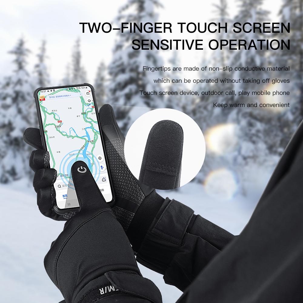 Men Winter Cycling Gloves Reflective Touch Screen Waterproof Windproof Warm Bicycle Motorcycle Ski Riding Sports Mittens