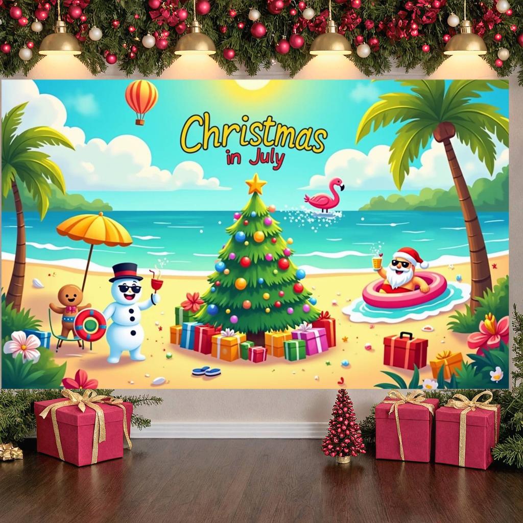 Summer Display Colorful Decorations Festive Backdrop July Display Tropical Beach Background For Holiday Gathering Outdoor