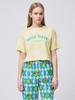 GRAYDATION Good Vibe Crop Crew Neck Women'S Short Sleeve T-Shirt Yellow