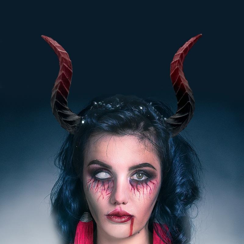 Fashion Devil Horns Headband,Devil Costume for Women Girls,Halloween Fancy Dress Cosplay Hairband