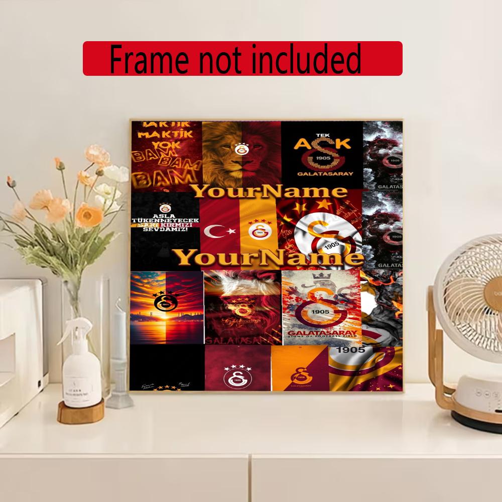 Galatasaray Personalized Name Round Diamond Painting Kit Diamond Embroidery Painting Rhinestones Mosaic Frameless Handwork Decoration Arts