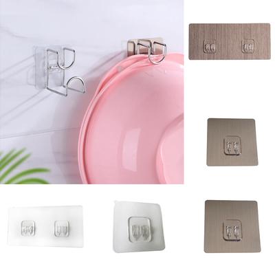 4Pcs Home Self Adhesive Seamless Plastic Hooks Wall Mount Hanger Sticker Accessories Shelf Rack