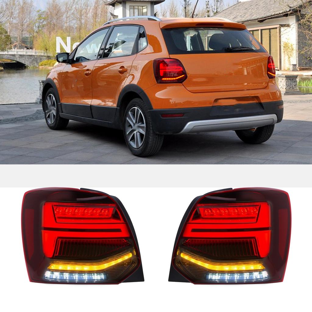 2PCS Left Handle Drive LED Taillights ABS PMMA Dynamic Turn Signal Back Lamp Fit for 6R / 6C / 61 2011‑2017
