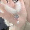Elegante Hochzeitskette Elegante Halskette Stilvolle Choker-Halskette Schneeflocken-Anhänger-Halskette Plüschmaterial für Damen