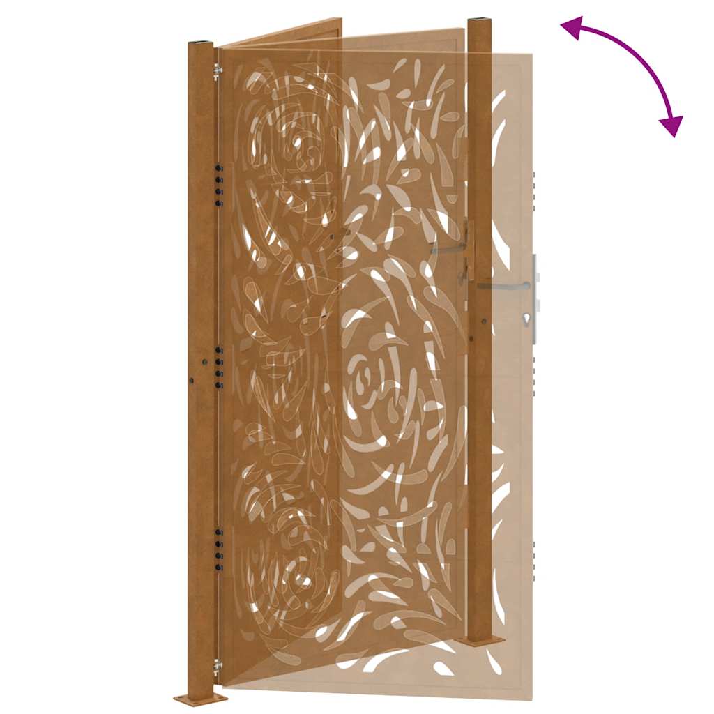 Garden Gate 100 x 175 cm Weathering Steel Flame Design