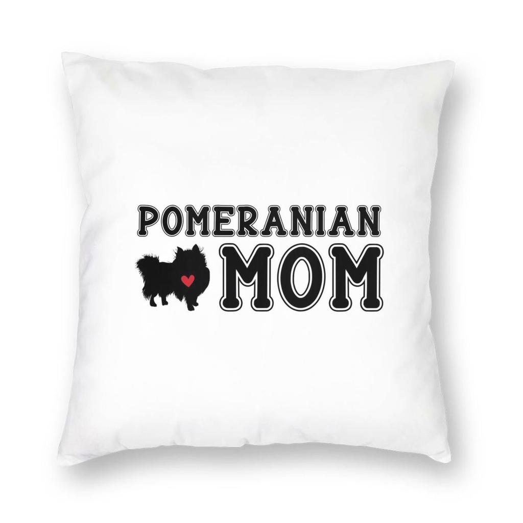 Retro Pomeranian Funny Pomeranian Mom Pompom Dog Square Pillowcase Pillow Cover Cushion Throw Pillow for Home Sofa Living Room