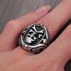Gothic Stainless Steel Pirate Skull Ring for Men Punk Gold Color Biker Skull Stamp Rings Jewelry Gift for Boyfriend Size 7-13