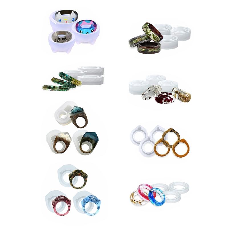 3pcs Ring Resin Molds For Jewelry Rings Silicone Casting Molds For DIY Rings Jewelry Silicone Mold Tools For Clay Epoxy Resin