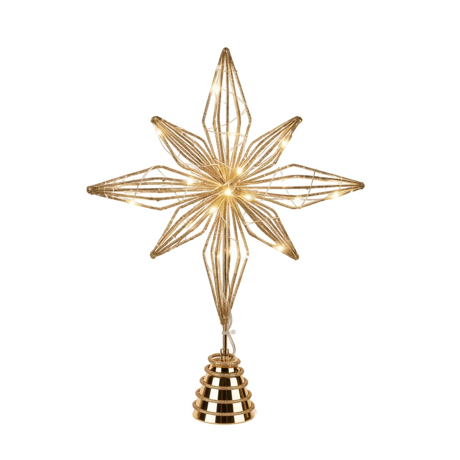 Glitter Christmas Tree Topper Star Light with LED, 8-, 2028 cm one size