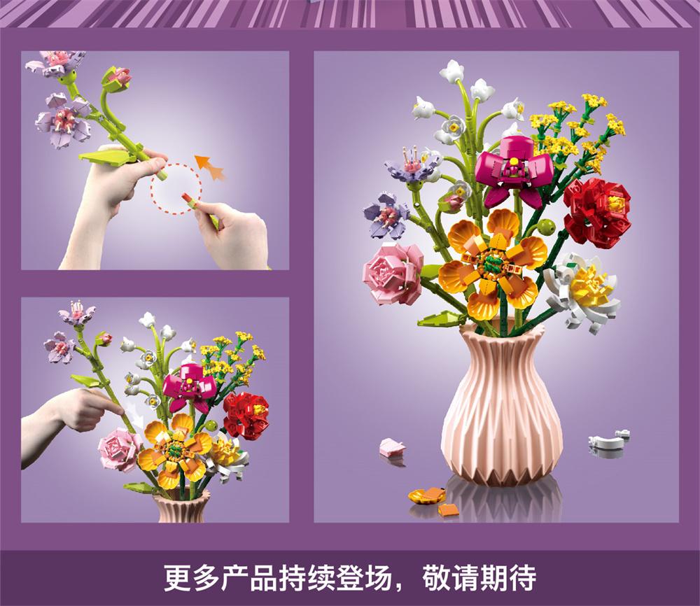 2024 City Creativity Flower Bouquet Phalaenopsis Orchid Girl Gift Set DIY Home Display Building Blocks Bricks Toys For Gift