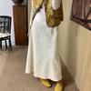 Women's Retro Velvet A-line Long Skirt - Elastic Waist, Slimming, Large Hem for Autumn/Winter