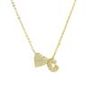 Fashion Small Bubble Initial Heart Letter Necklace 18K Gold Plated Link Chain Romantic Copper Heart Letter Pendant Necklace Gift