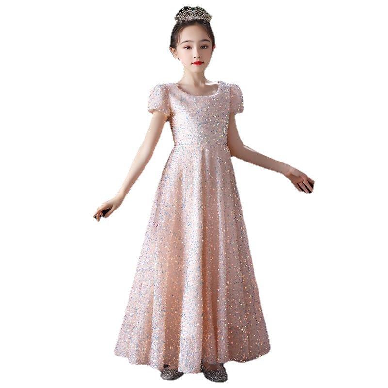 Girls Sequined Princess Formal Dress For Birthday Performance Pageant Flower Girl