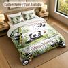 Bear Panda Theme Personalized 3Pcs Bedding Set Custom Text & Name 1 Sheet 2 Pillowcases Household Bedding 1pc