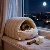 Lit Chaud pour Chat en Hiver Maison Chaude pour Animal de Compagnie Nid de Couchage pour Animal de Compagnie Épaississement Chaleur Doux Lit de Couchage pour Chatons Grotte pour Chat pour Animal de Compagnie Chien Chaleur