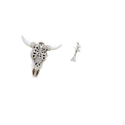 Cow Head Wall Decor Ornament Hanging Craft Tribal Bull Sculpture Art for Office Farmhouse