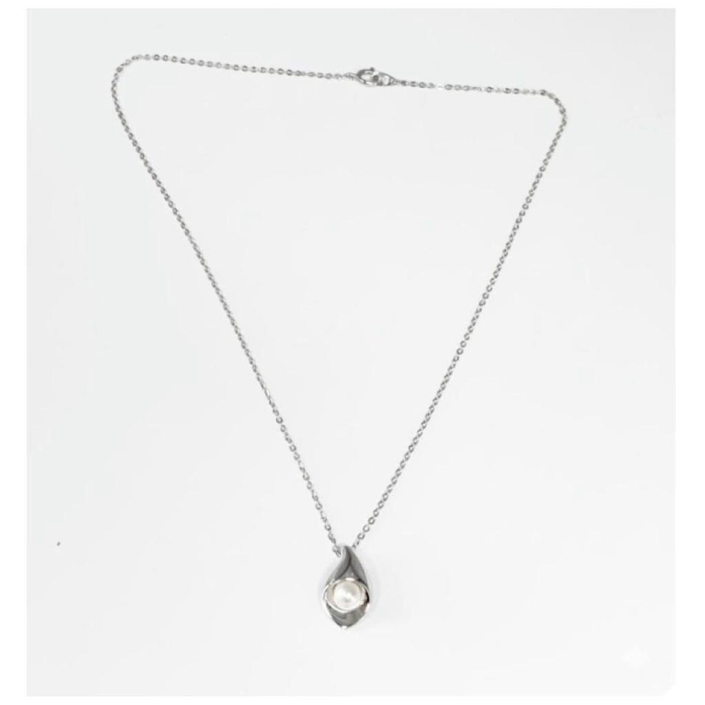 Used Unused grade TASAKI Tasaki Koya pearl necklace SILVER drop drop silver pearl pendant Tasaki pearl accessories