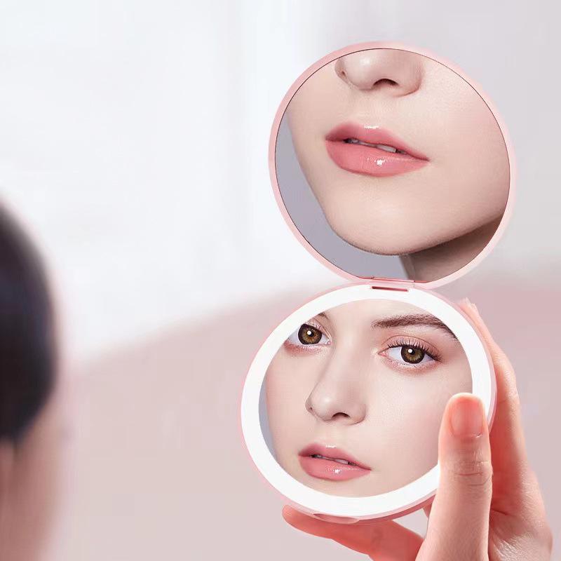 Compact 3x Magnification LED Makeup Mirror with Fill Light