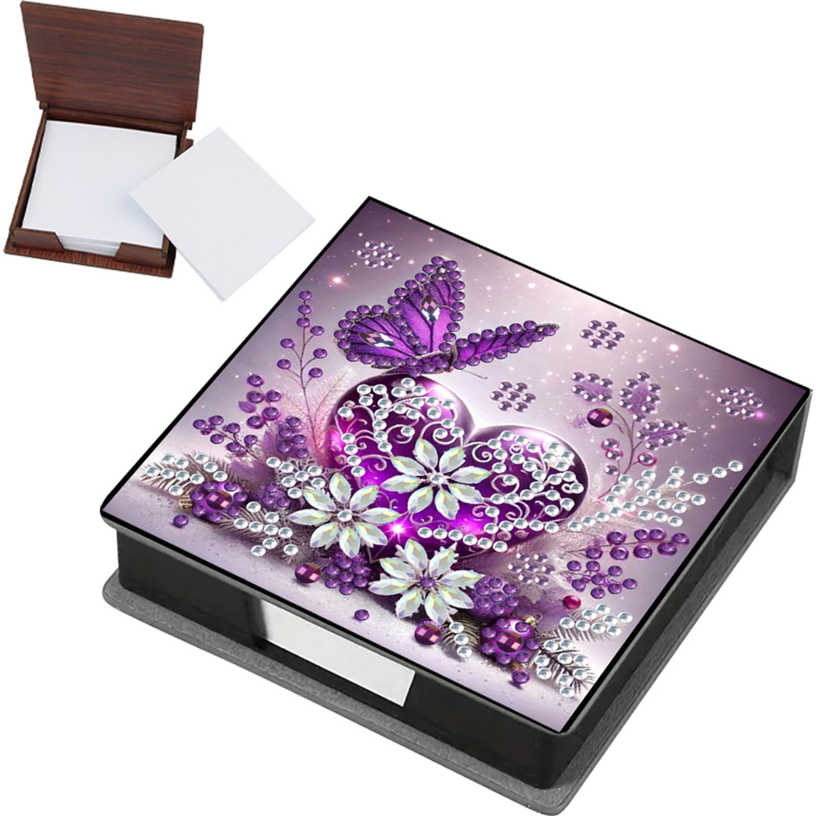 

Wooden 5D Diamond Painting Kit Note Box Diamond Art Notebook Box for Home Office School Supplies Holiday Gifts