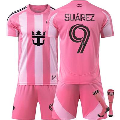 2025-26 Inter Miami Home #9 SUÁREZ Sport Training Jersey Set with Socks Teens Kids Adults Football Kits