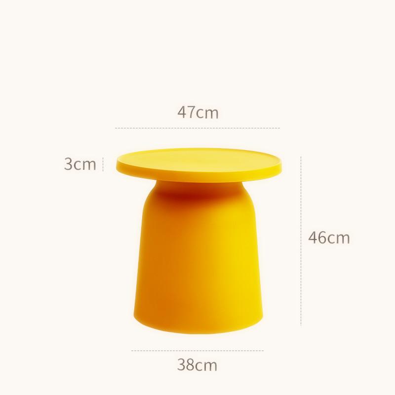 Nordic Style Plastic round Coffee Table Sofa Side Small-Space Corner Table with Wide Storage Desktop for Home Furniture