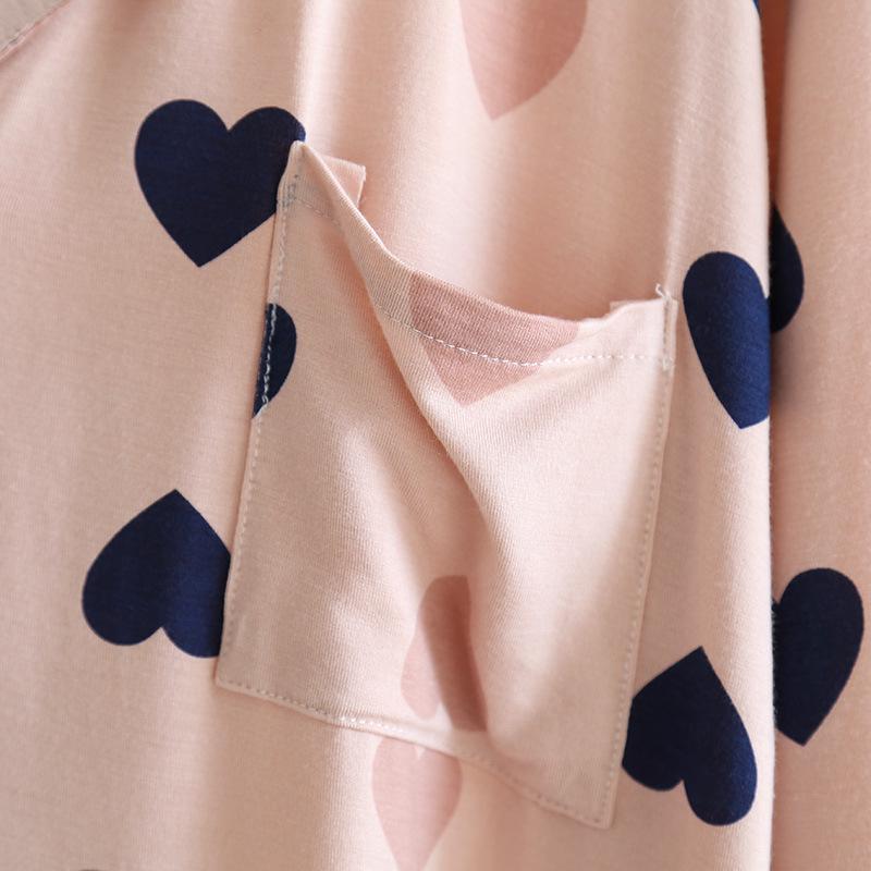 Women's Summer Modal Nightdress: Long Skirt with Short Sleeve Cardigan