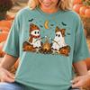 Comfort Colors® Cute Scary Ghost Halloween Shirt, Cute Ghosts Roasting Marshmallows Graphic Shirt, Halloween Party Shirt