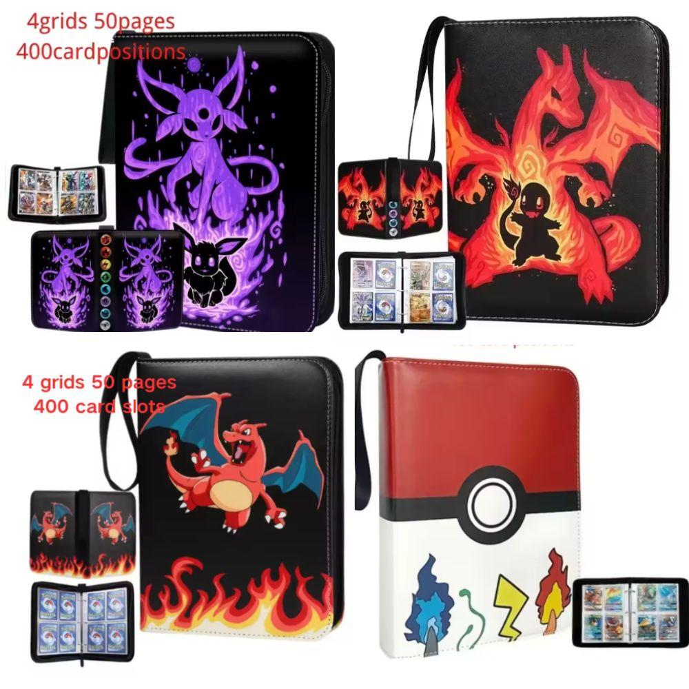Anime-Themed % Pokmon Trading Card Album Pu-Sealed Loose-Leaf Collection Set Pikachu Card Storage Bag Yu-Gi-Oh Fan Album Toys