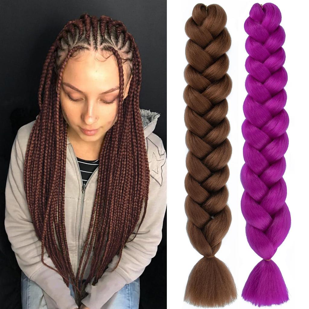 41 Inch 165g Ultra Long Jumbo Braid Hair Synthetic Colorful Braiding Hair Extensions for African Braids Women DIY Hairstyle