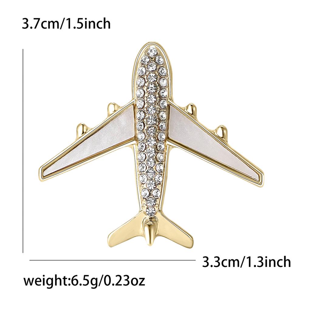 Simple And Stylish Alloy Rhinestone Aircraft Brooch Creative Versatile Men'S And Women'S Suit Coat Corsage Jewelry Pin