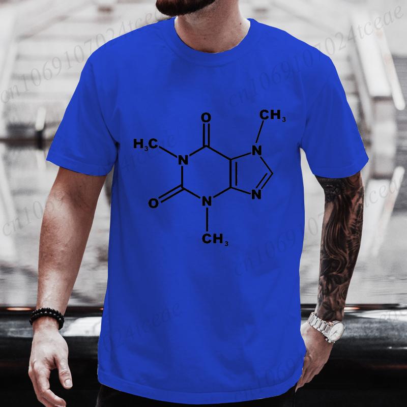 Koffein Kaffee Molekül Unisexs Tee T-Shirt Wissenschaft Chemie Grafik T-Shirt Lässige Kurzarm-T-Shirts Hip Hop Streetwear Oberteile