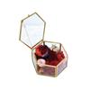 Hexagonal Engagement & Wedding Ring Box - Transparent Glass Jewelry Storage Gift Box