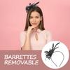 VANZACK Fascinator Hat for Women Tea Party Mesh Mini Top Hat with Headband and Clip Black Cocktail Hair Accessory for Special Occasions