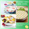 Chinco 6 Pieces Reble Bowl Covers Colorful Elastic Fabric Food Cover for Bowls Food Storage Container Kitchen Picnic (Fruit Style)