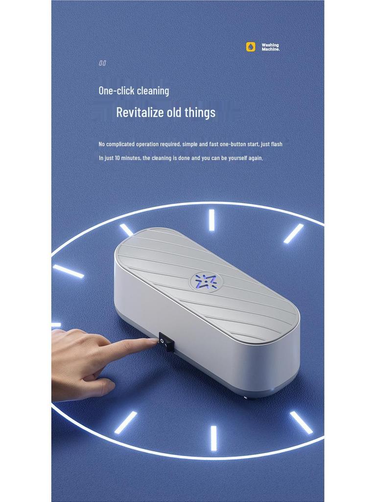 Compact Ultrasonic Cleaner with UV Sterilization for Glasses and Jewelry