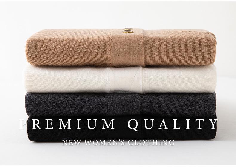 2025 Autumn Women's Fine Knit Wool Polo Collar Sweater, Half-Buttoned, Slimming Fit
