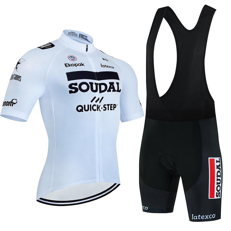 Soudal Quick Step 2026 Cycling Jersey Set Short Sleeve Bicycle Clothing Men MTB Maillot Ciclismo Bike Racing Bib Shorts Set