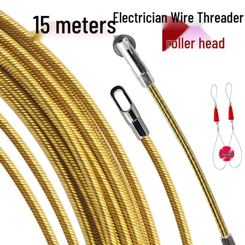 Elektriker Drahtzieher: Stahlfeder-Einziehband für verdeckte Glasfaserkabel mit Flachkopf