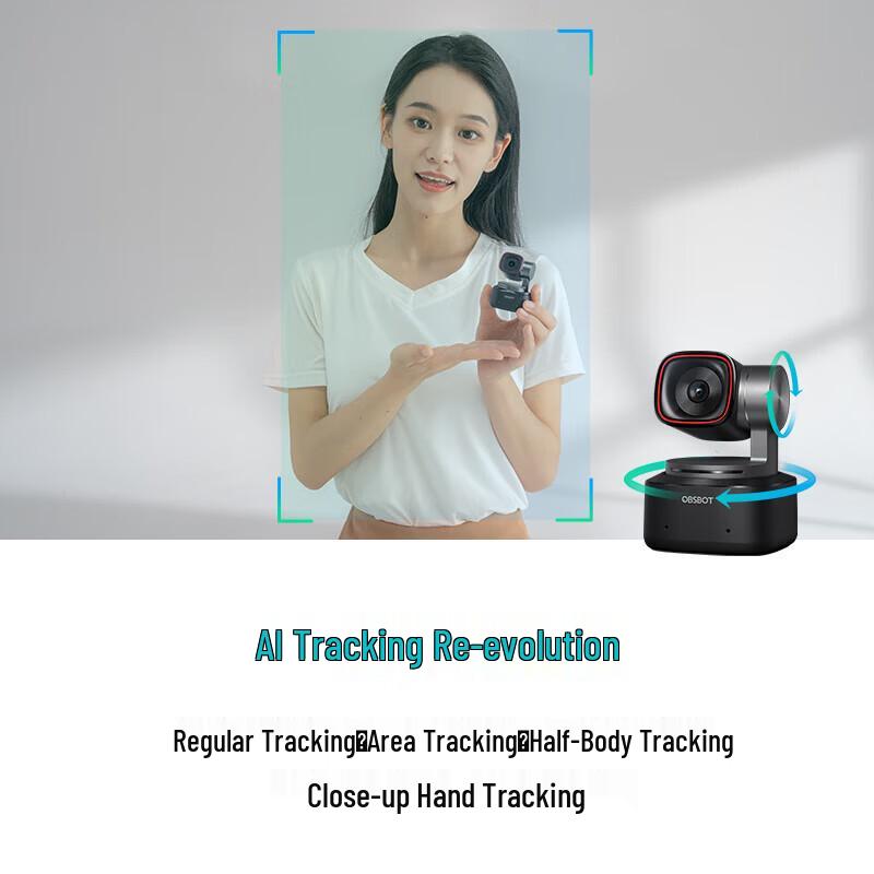 OBSBOT Tiny 2 4K AI-Tracking PTZ Webcam