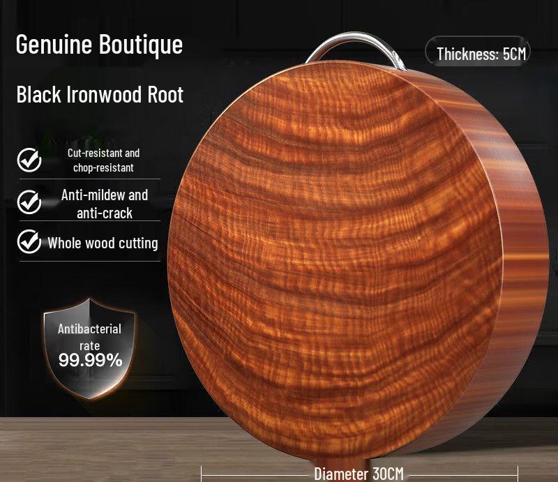 Naijiang Antibacterial Ironwood Cutting Board with U-Handle