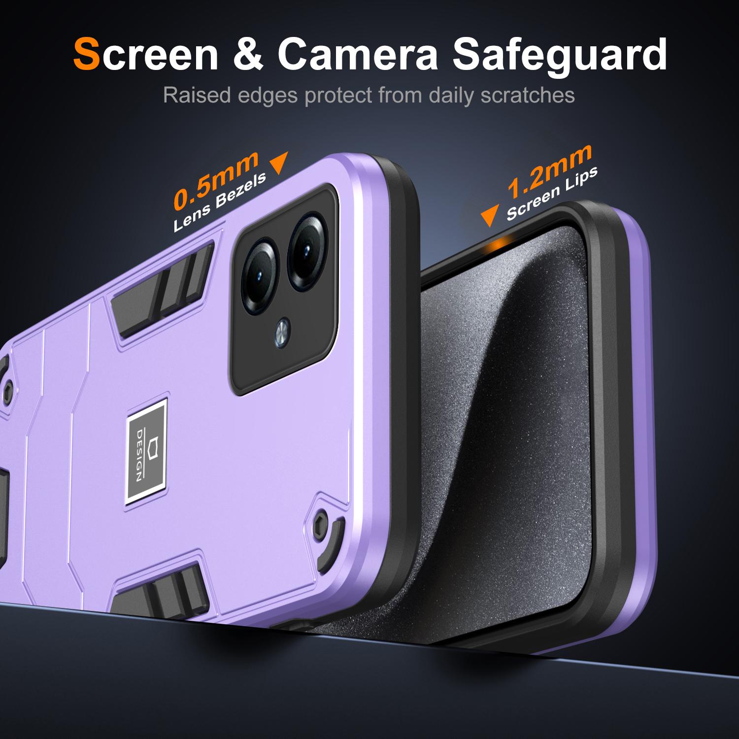 

For Motorola Moto G14 4G Phone Case TPU+PC Shock-Absorbing Cover Navy Blue