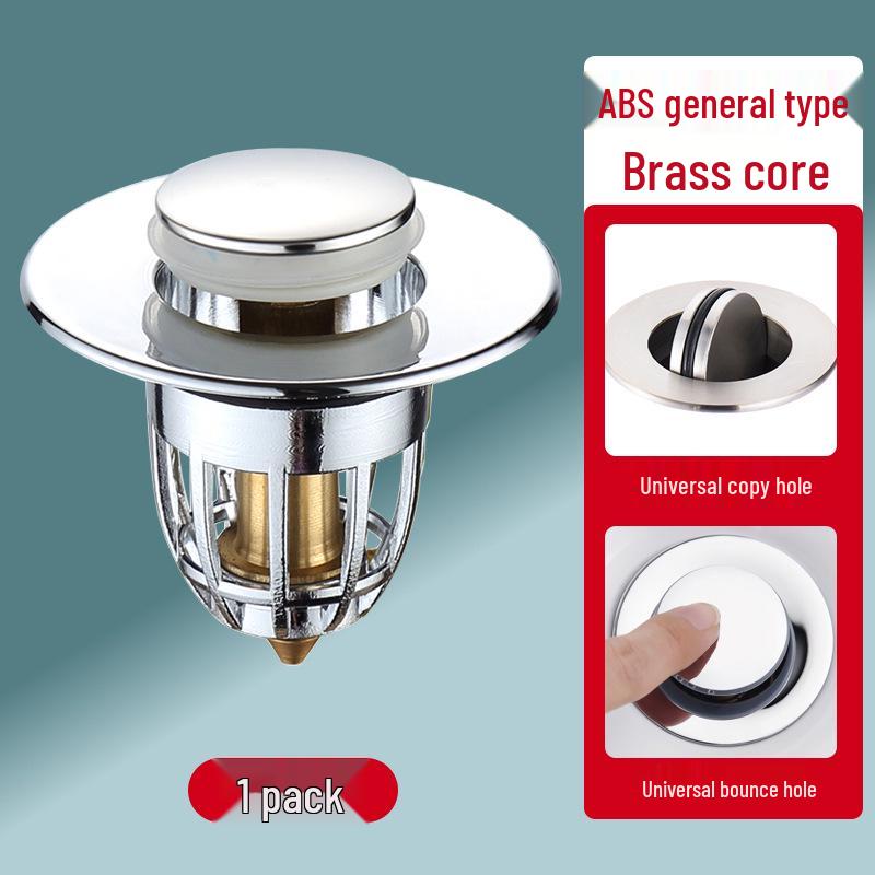 Copper Pop-up Basin Stopper & Anti-Clog Drain Filter