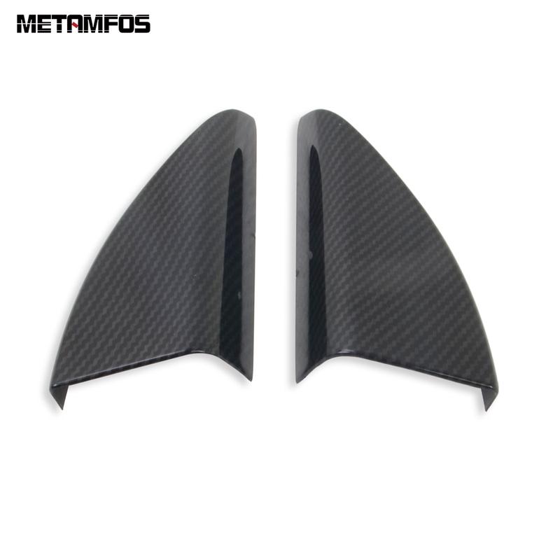 Front Window Interior A Pillar Triangle Cover Trim For Hyundai Tucson 2015-  Carbon Fiber Sound Speaker Trim Accessories