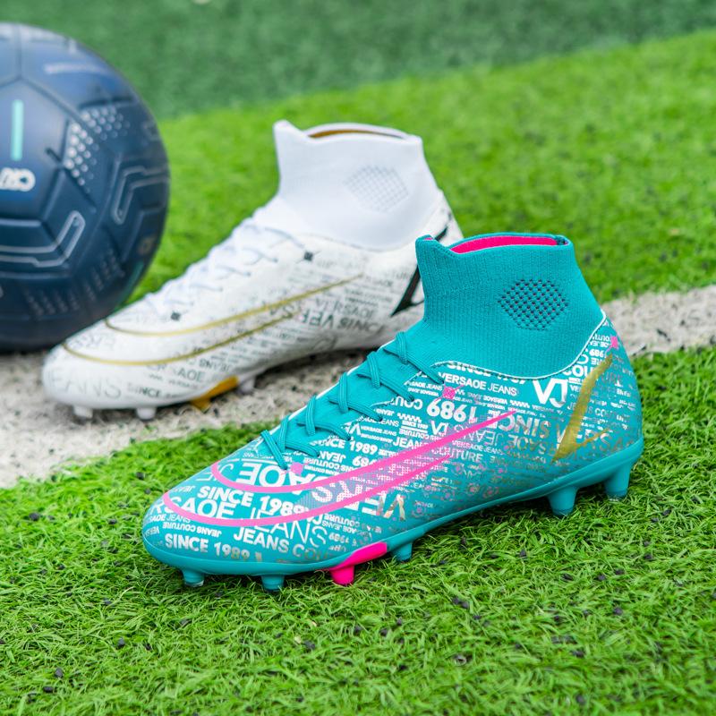 1233 large size high top football shoes new indoor and outdoor training shoes AG student football shoes TF broken nail shoes women