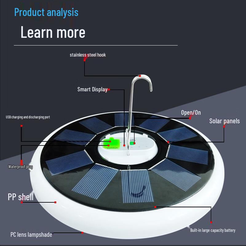 Liangtu Solar LED Outdoor UFO Light with Remote
