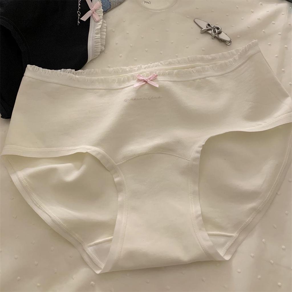 Relax: 7A Extended Pure Cotton Mid-Waist Soft Girls' Underwear - New Style Triangle Briefs